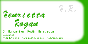 henrietta rogan business card